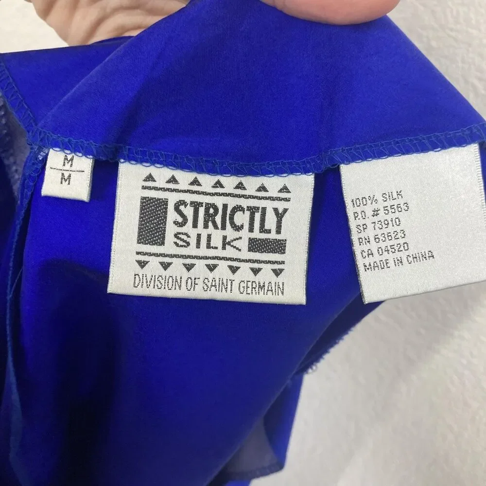 Vintage Strictly Silk Shirt Womens Medium Travel Embroidered Rome Venice St - Picture 16 of 16